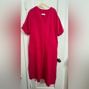LAKE Gauze Caftan Midi Short Puff Sleeve